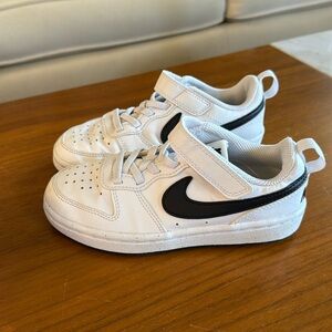 Nike Court Bourough White and Black Sneakers Classic Low-Top Design | Sz 12